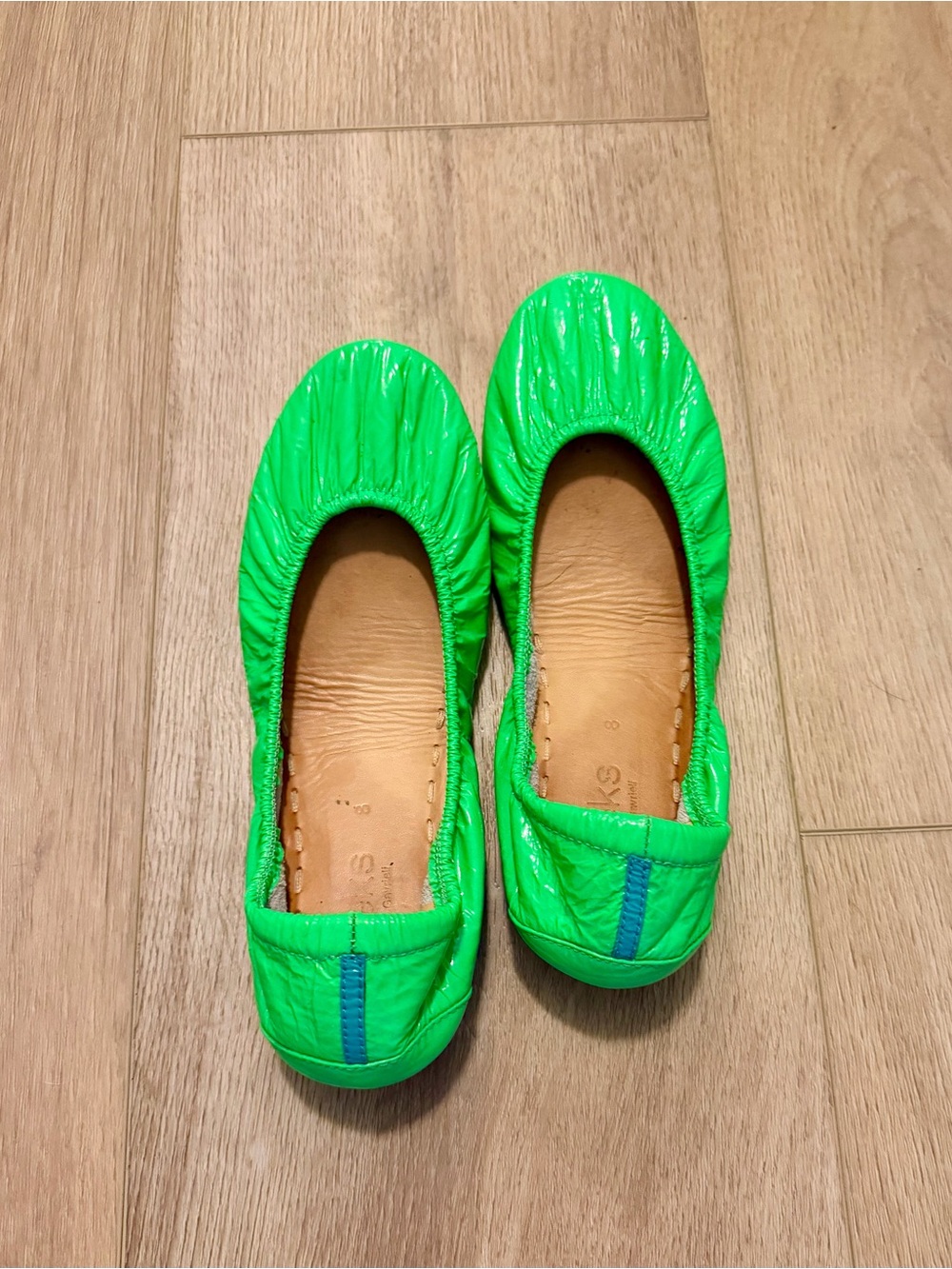 Galactic Green Tieks Leather Ballet Flats